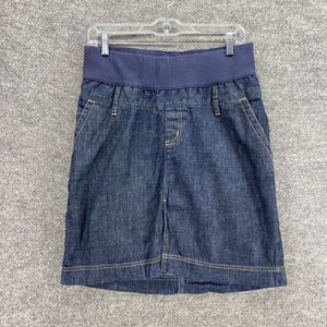 Gap Skirt Maternity 4 Stretch Denim Blue Elastic Waist